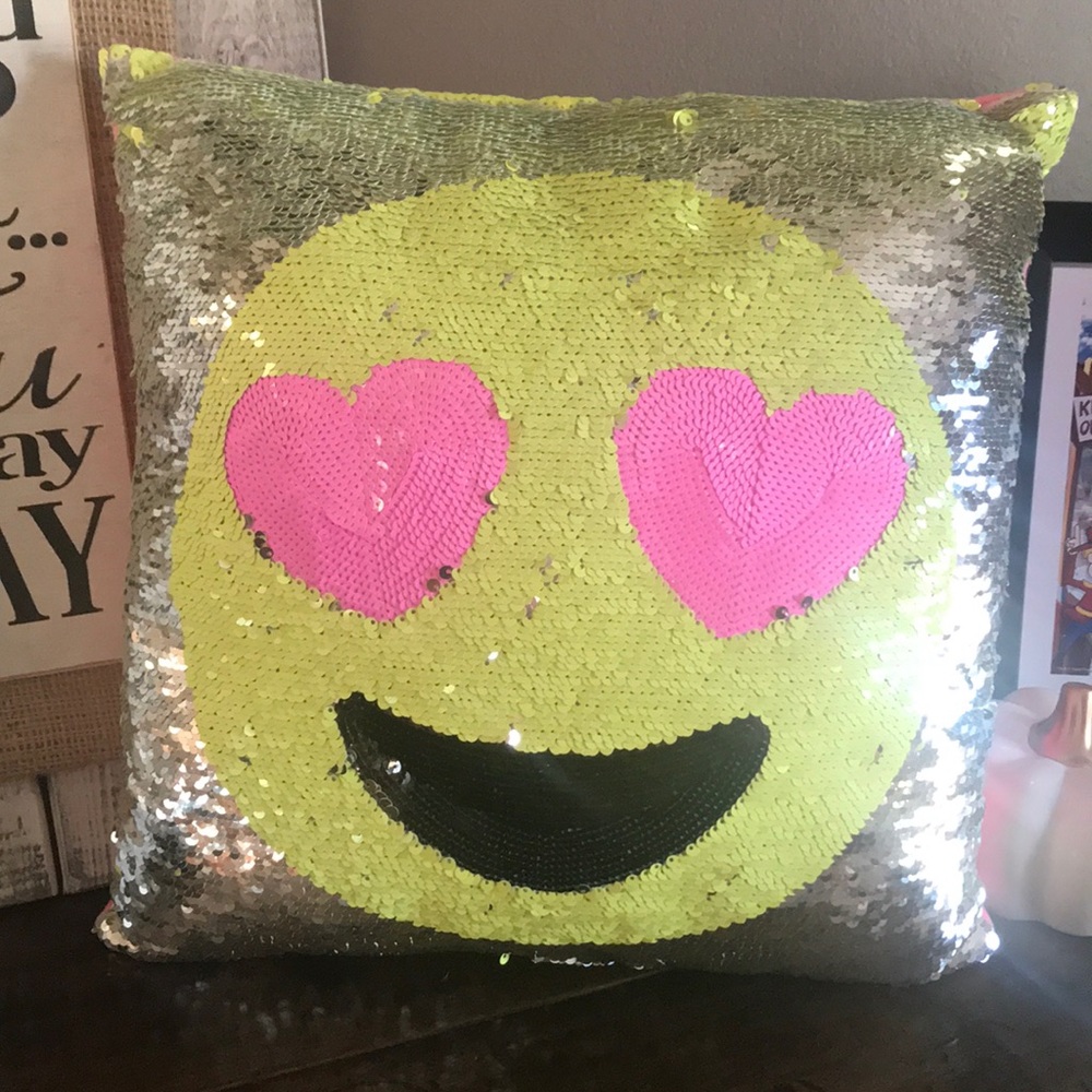 Justice Flip Sequins Emoji Pillow